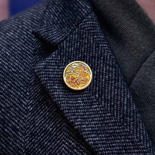 Kaflink New Men's Suit Suit Metal Badge Lucky Leaf Pin Men's Suit Decoration Gift K124 Gold Brooch-Lucky Leaf