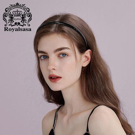 Royal sasa royal sasa ultra-fine solid color hairband with toothed hair accessories Korean headband face wash broken hair clip simple versatile headwear black BL