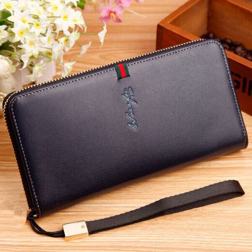 Knusprige Gruppengruppe Herren Brieftasche Herren Lange Reißverschluss Brieftasche Jugend Multi-Card-Handtasche Herren Großkapazität Herren Brieftasche einfache braune Farbe 2