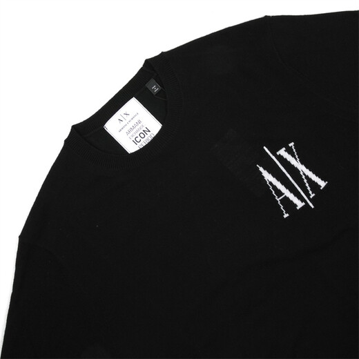 Armani Axe Autumn e Invierno Pure Wool Pure Warm Round Neck Suéter 8nzm4r ZM8AZ Negro 1200 2XL