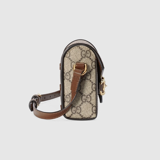 GUCCI Gucci Horsebit 1955 Series Mini Handbag Beige and Ebony One Size