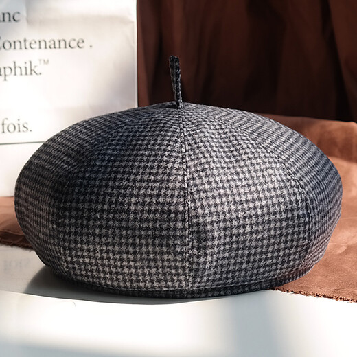 King of Hats Classic Octagonal Hat for Men Middle-aged and Elderly Old Hat Autumn and Winter Woolen Beret Painter Hat Dad and Grandpa Hat Brown Medium Size (57-58)cm