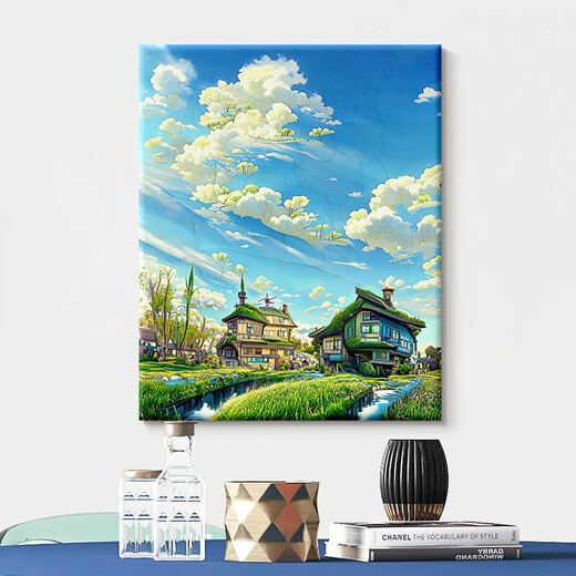 Long time no see digital oil painting diy hand-painted graffiti acrylic oil painting summer green landscape painting coloring handmade decorative painting