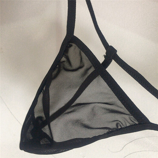 Men's underwear, large elastic waistband, transparent mesh thong, sexy T-pants briefs, one size 17, red