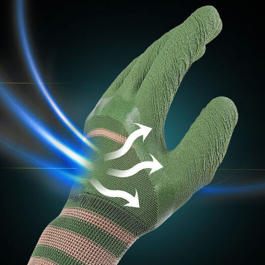Jishu A698 Gummi-Arbeitsschutzhandschuhe getauchtes Band Gummi Arbeiten auf der Baustelle Kleidung und wasserdicht [12 Paar] Reifen Gummi-X5-Standardmodell