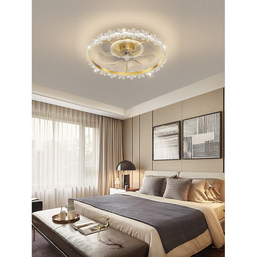 Sanqihu Light Luxury Crystal ventilateur de plafond léger Défaiteur