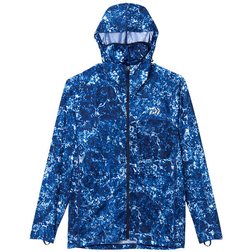 Daiwa 24 Primavera y verano DE-3524 Fold Breathable Sun Shade Chaqueta Luz y traje de pesca de costura de secado rápido Deportes al aire libre Blue oscuro XL
