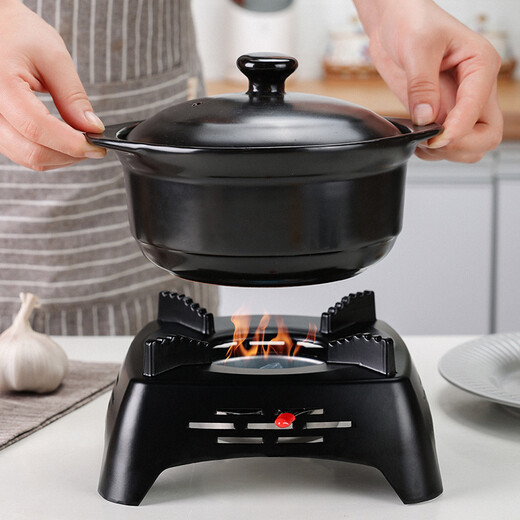 Clay pot king casserole pot small hot pot special alcohol stove base solid fuel dry pot stove household windproof outdoor solid alcohol block + alcohol stove black 19cm
