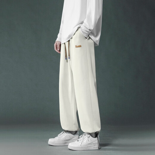 Foss Phil Waffle Casual Hosen für Männer Frühling und Herbst Winter losen losen Sport drapiertem Sinn für lange Beinhosen für Männer, Trendy Brand 718-WK78 Aprikosenfarbe + WK78 Aprikosenfarbe XL (Empfohlen 145-160 Jin [Jin gleich 0,5 kg]))