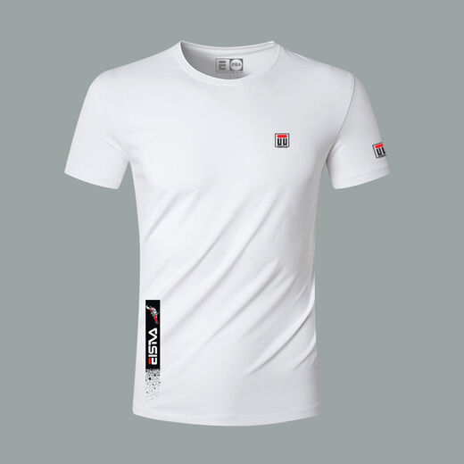 Congyi Summer Pure Cotton Ice Seide Modal kurzärmelig T-Shirt für Männer mit halbärmeligem T-Shirt runden Hals koreanische vielseitige Kleidung für Jungen 963 Weiß L.