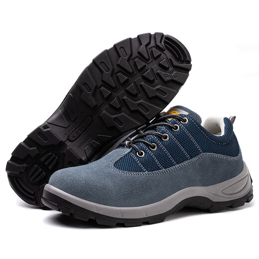 Fucheng Labor Protection Zapatos de acero transpirable para hombres Anti-smash anti-Punteura y desgaste Sólido Solado Compra Protección de trabajo Saféz de seguridad Azul 40