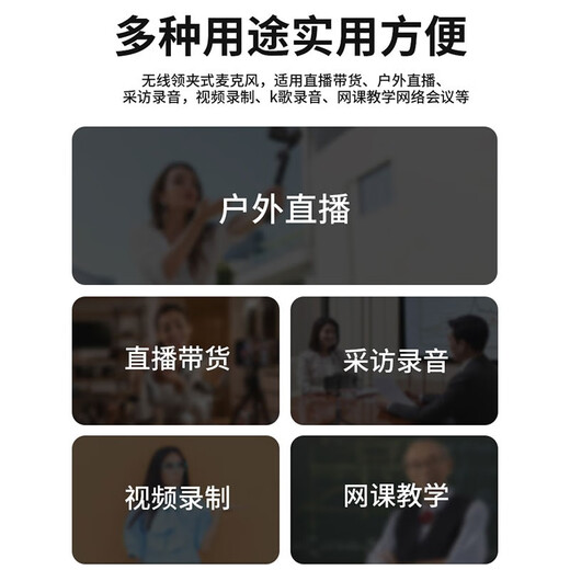 SevenLove hot-selling 10w + noise reduction reverb wireless lavalier microphone one-to-two sound card radio microphone outdoor live broadcast interview Little Bee mobile phone computer camera monitoring and recording one-to-two Android Type-C interface plug and play + super long battery life