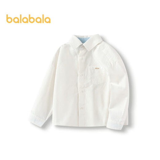 Balabala children's clothing boys' shirts 2024 spring classic lapel children's long-sleeved bottoming shirt college style 208124102104
