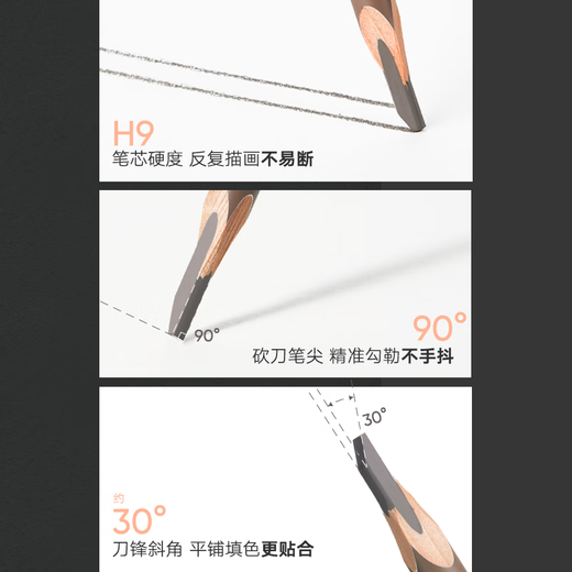 Orange Chopper Eyebrow Pencil Natural Wild Eyebrow Waterproof, Sweatproof, Long-lasting, Non-fading, Smooth and Non-Caking Christmas Gift Chopper Eyebrow Pen #01 Gray Brown