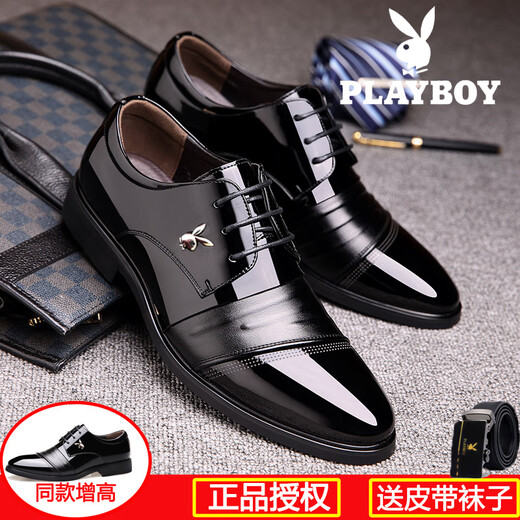 Playboy (Playboy Icon) Playboy Leather Shoe для мужчин в осеннем новом подлинном кожаном бизнесе формальная одежда для мужчин Женат Грум.