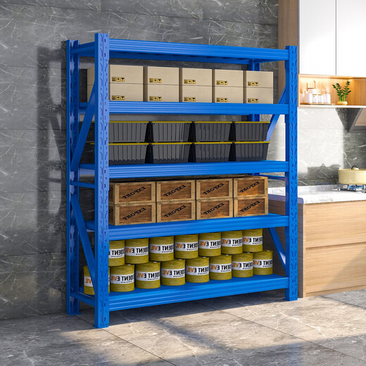 
Chunxu shelves storage household storage rack basement supermarket display rack metal warehouse medium and heavy goods shelf blue four-layer main frame [upgraded load bearing] [880KG] 150*60*200 Industrial in storage