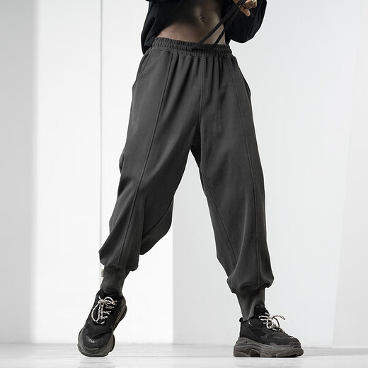 BODYDREAM sweatpants men's autumn and winter loose and versatile casual trousers American trendy knitted leggings sweatpants black L