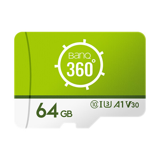 Banq 64GB TF (MicroSD) memory card A1 U3 V30 4K 360-degree panoramic driving recorder & surveillance memory card suitable for 360 and other cameras