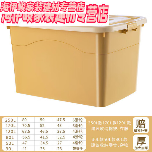 ABDT thickened large storage box household plastic clothing storage box large box box moving storage box matcha green extra thick upgrade 280# length 80 width 59 height 47.5cm