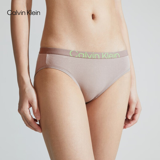 
Calvin Klein underwear women's Maillard ck jacquard waist cotton bottom crotch sexy bikini briefs women QF7403AD PET-Gray Coffee 1 S