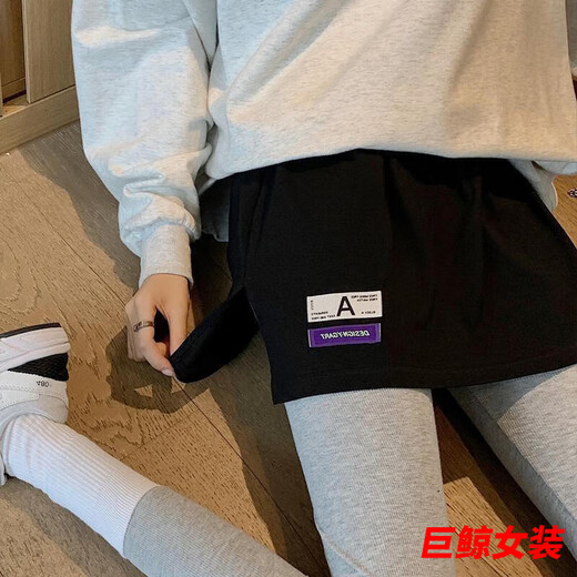 tromlfz300斤打底屁帘神器内搭露白边叠穿假下摆遮臀裙罩小裙女 688-纯色 M 建议140斤内