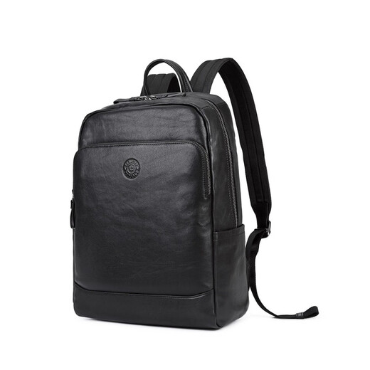 Jinlilai sac à dos sac pour hommes Cowhide Bag de grande capacité sac d'ordinateur sac sac à dos cadeau d'anniversaire pour papa petit ami noir petit ami noir