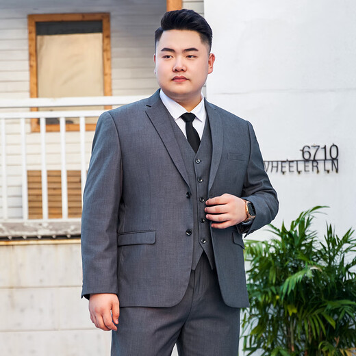 Fanqi 18-летний подросток старшеклассников костюм для участия в большом размере мужчина плюс жир плюс большая жирная двойная пуговица Black (костюм + брюки + рубашка + 225/10xl вес 290-300 Jin [Jin равняется 0,5 кг]
