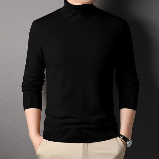 DVW luxury high-end brand wool sweater men's worsted pure wool autumn and winter thickened solid color turnable turtleneck sweater gray powder 100% pure wool L 175 reference weight 135-150Jin Jin equals 0.5 kg
