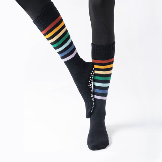 Huodiniao Yoga Socks Non-slip Professional Women's Autumn and Winter Long-Tube Pilates Special Socks for Adult Sports and Fitness Training Floor Socks. Optional Three Pairs Color Contact Customer Service for Notes