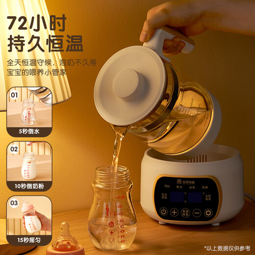 RONGSHENG health kettle large capacity fully automatic thickened glass multi-functional thermal insulation electric kettle flower teapot health cup constant temperature kettle green 1.3L with filter