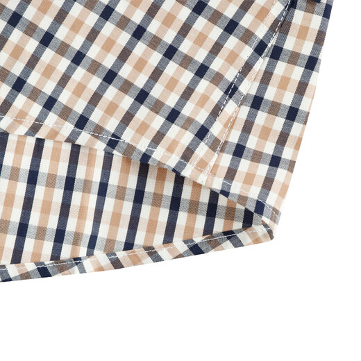 AQUASCUTUM/雅格狮丹秋冬新品女士格纹纯棉长袖衬衫Q4865W0031 卡其色83 M