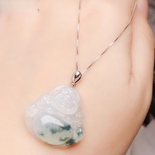 Fat Donglai same style 18k gold universal buckle pendant silver necklace safety buckle jade buckle accessories jade pendant silver white gold