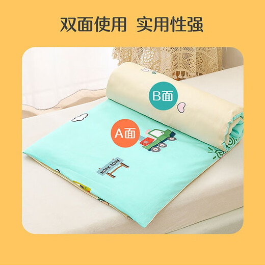 Meet the Beauty Pure Cotton Kindergarten Dormitory Three-piece Set Cartoon Bedsheets for Infants and Toddlers Quilted into Kindergarten Children's Beds for Kindergarten Napping Kindergarten Dormitory Three-piece Set Dinosaur Family Green