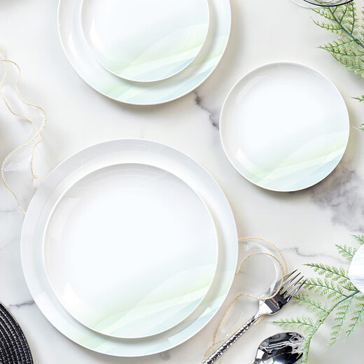 NINE CRANES Jingdezhen bowls, plates and tableware complete set of home light luxury high-end housewarming gifts high temperature bowls and plates household tableware 46-piece set | high temperature healthy porcelain | portable gift box