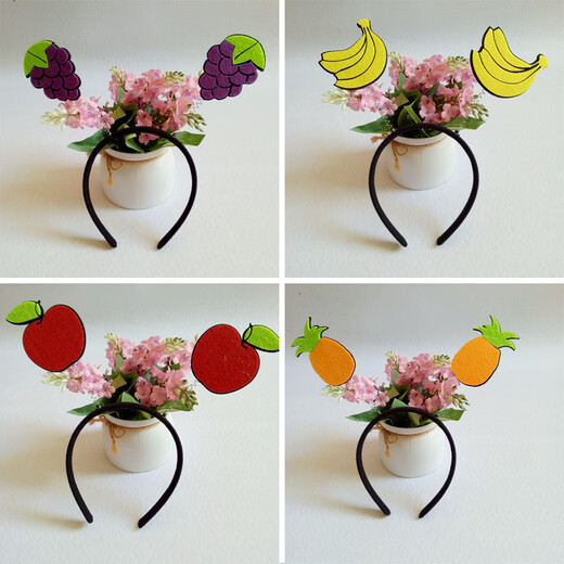Lingchuan Watermelon Tomato Fruits and Vegetables DIY Spring Headband Festival Funny Student Sports Hair Accessories Customized Cute and Cute Carrot Spring Headband