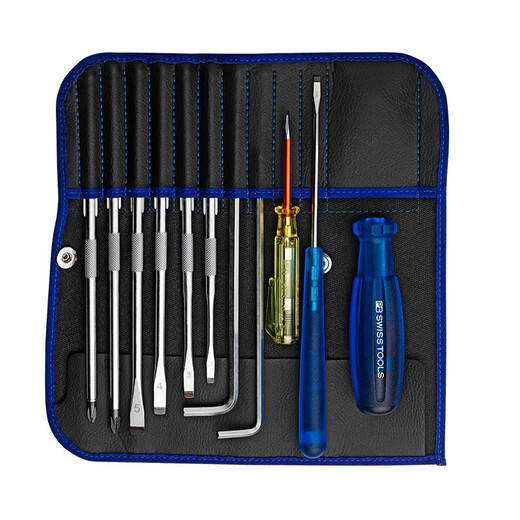 PB Swisstools Swiss Swiss Précision Tournevis Set étoile Cross Hexagon Portifonctionnel Dimensionnal Modification Cone PB9215BLUE