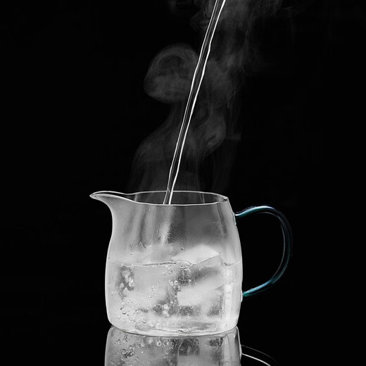 Green Changming glass fair cup with tea drain set male cup tea set tea ceremony accessories tea divider glass large capacity tea cup thickened green petal male cup 350ml