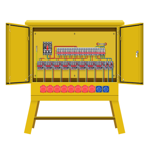 GCDQCN construction site explosion-proof socket box secondary switch box distribution box outdoor waterproof construction site temporary socket box leakage protection construction site socket box SC1 box color yellow