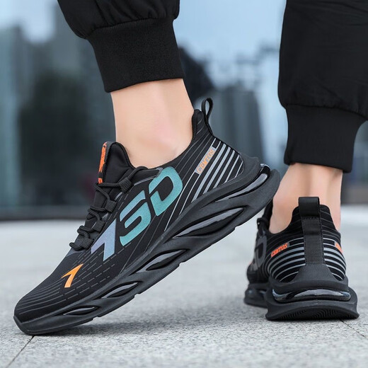
Breathable mesh shoes for men's soft sole work shoes lightweight and fashionable versatile casual shoes for men's sports running shoes 730-Orange 44 (270mm)