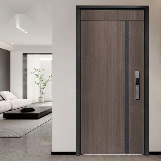 美克杰甲级防盗门家用安全门入户门进户门指纹锁极简木纹子母门ouli 不不包安装+机械锁(货运站自提) 单门1970X860外包外开