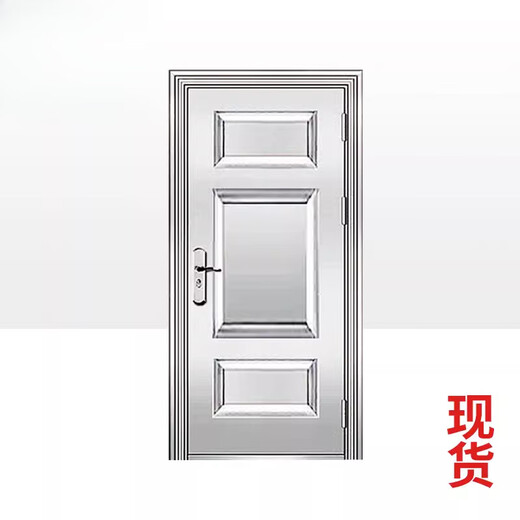 奇立彩304加厚不锈钢单门现货不锈钢防盗门入户门 (纯304加厚)内包内左 860x1960mm