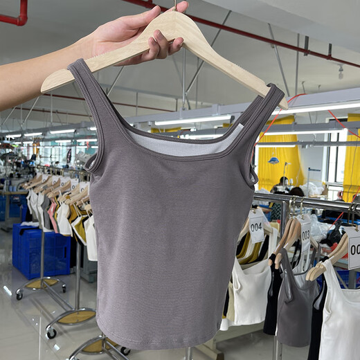 Beautiful straps, chest pads, square collar, versatile short vest for women, sleeveless suspenders, anti-exposure bottoming, inner top, short white S