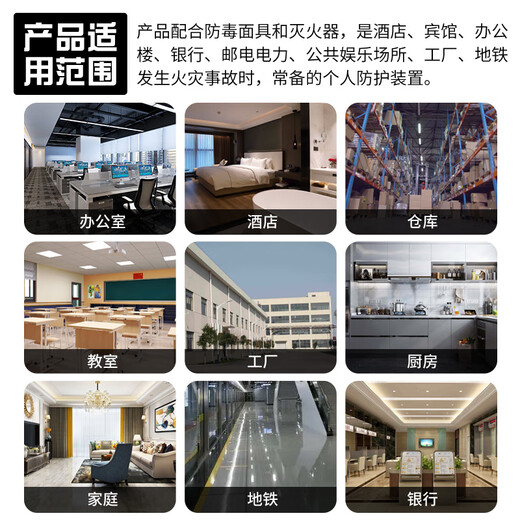 Giant wood firefighting household fireproof cloak, flame retardant and insulating fire blanket, clothes, cloak, fire blanket, mask, fire escape equipment, three-person family protective fire escape suit