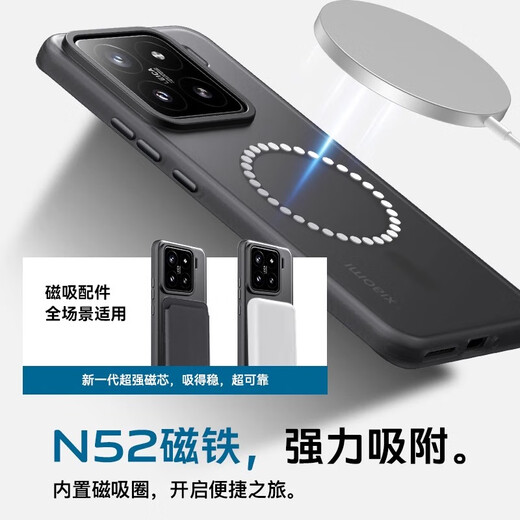 Made by Jingong Intelligent, super comfortable feel, suitable for Xiaomi 15pro mobile phone case, xiaomi15 protective cover, frosted magnetic all-inclusive anti-fall, high-end shell, soft edge, simple, new style for men and women, transparent black, light sandy feel - strong anti-fingerprint, Xiaomi 15 (free hydrogel film + lens film)