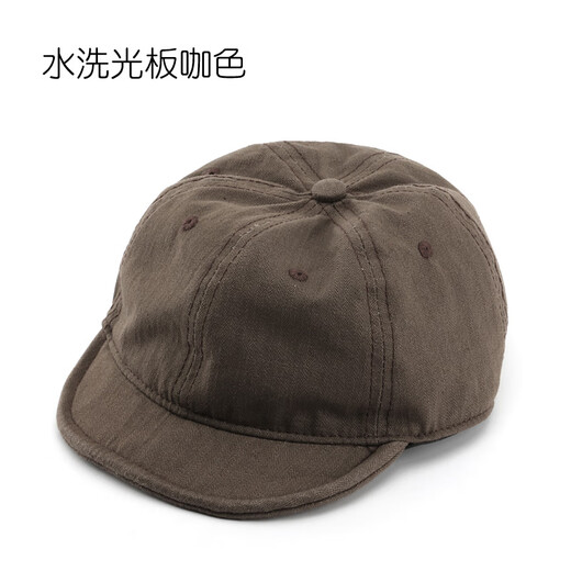 Rebol Korean fashion trend solid color light plate short brim street baseball cap for women and men black one size adjustable