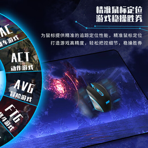 AOC 全属性系列 电竞游戏鼠标垫超大号 800*300*4mm加厚锁边办公键盘电脑书桌垫 科幻蓝色 M150 星蚀