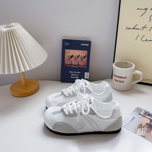 Delia Puff Shoes 2025 Осень Новая нишевая белая туфли модные и универсальные туфли ловкого тренажера мягкая подошва легкая ботинки B3519 Beige 37