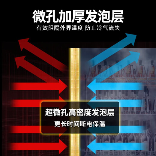 Xilaisheng (XLS) refrigerated cabinet display cabinet refrigerated fruit preservation cabinet beverage cabinet convenience store refrigerator freezer vertical commercial copper tube direct cooling air cooling double door - high-end black (upgraded model) air cooling