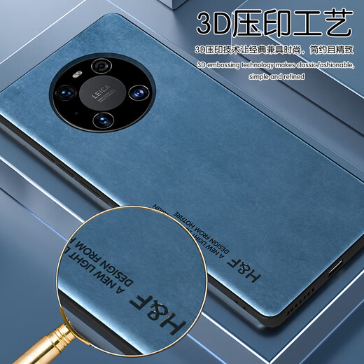 HotFire适用华为Mate40pro手机壳 huawei mate40pro保护套升级肤感羊巴皮磨砂镜头全包男款女硅胶-烟灰色