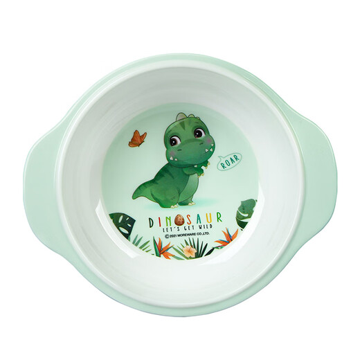 Wuhe Little Dinosaur Children's Bowl Spoon Baby Tableware Divided Tableware Dividing Plate Supplementary Food Bowl Eating Milk Cup Food Grade Melamine Material
